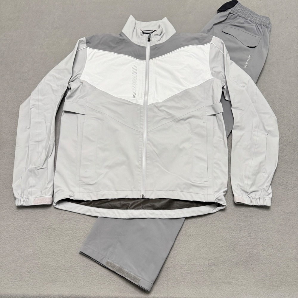 Galvin Green Rain Suit Mens Medium Gray Waterproof Paclite Jacket Pants Golf Set